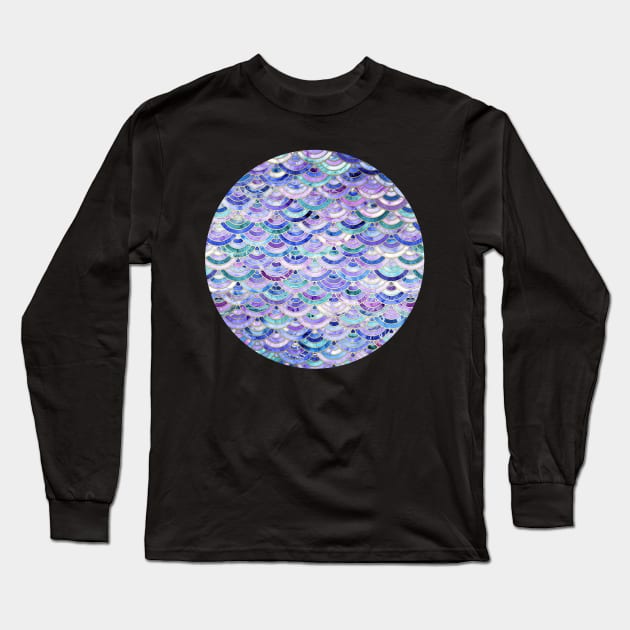 Marble Mosaic in Amethyst and Lapis Lazuli Long Sleeve T-Shirt by micklyn